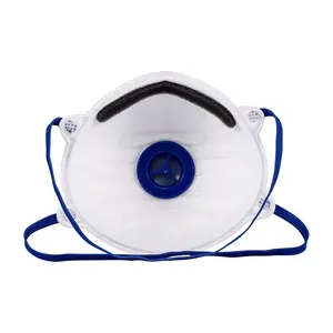 蓝色CE EN149 FFP3 NR呼吸器防尘面罩透气睫毛膏KN95呼吸器带阀一次性杯形面罩