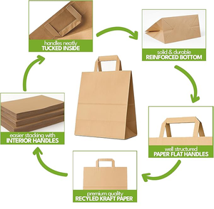 Bolsas de Papel Grandes con Asas 16x6x12, Bolsas de Papel Kraft para Compras, Bolsas de Papel Kraft para Llevar, Bolsas de Papel Marrón para Minoristas, Bolsas para Zapatos - Product Image 5