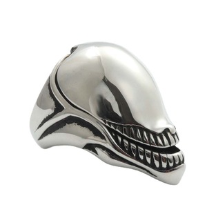 Shark Head <b>Ring</b> Men's Stainless Steel Retro <b>Silver</b> Animal Shape Jewelry Gift - Product Image 4