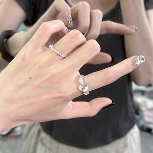 Anillo de Plata de Ley S925 con Piedra Lunar Degradada, Corte Ovalado, Patrón Geométrico Colorido, Estilo Simple, Apilable y Abierto - Product Image 4