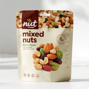 Customized Gravure Printing Food Grade Material Stand up Pouch with Ziplock Euro Hole for Mixed <strong>Nuts</strong> Snack Plastic Packaging Bag - Product Image 1