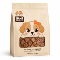 JIAHE 2026 Meilleure vente Sachet alimentaire pour animaux de compagnie personnalisé en PET, VMPET, PE, imprimé en héliogravure, à fond plat, avec fenêtre transparente et soufflet latéral, vente en gros