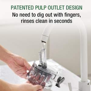 Presse-fruits noir à froid sans BPA Machine facile à nettoyer, rendement élevé en jus, <span class=keywords><strong>goulotte</strong></span> d'alimentation extra large pour les fruits entiers, ménage électrique - Product Image 6