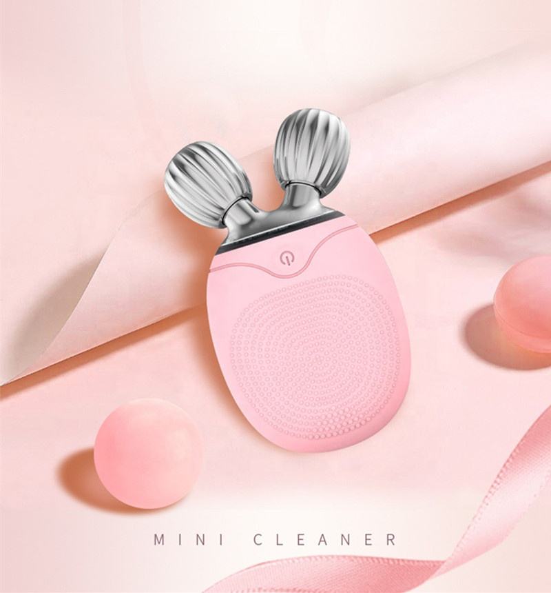 ORANGLES Private Label Electric Silicone Facial Cleansing Brush | 2-in-1 Massage Face Roller & Peeling Brush for Deep Pore Cleansing – orangles Kuwait - angled perspective - presenting advantages - Image 4 of 6 | fits any environment | Purchase Private Label Electric Silicone Facial Cleansing Brush | 2-in-1 Massage Face Roller & Peeling Brush for Deep Pore Cleansing – orangles Kuwait Michigan | Free Shipping ORANGLES