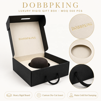 Boîte cadeau pliable personnalisée avec poignée, structure ondulée, emballage enduit, dessus ouvert, carton rigide