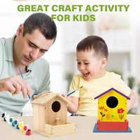 Kit de nichoir en bois pour enfants de 4 ans et plus-Construisez et peignez votre propre mangeoire à oiseaux avec peintures et pinceaux, projet de jardin créatif