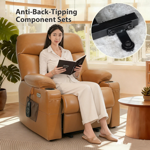 Modernes Elektrisches Leder-Relaxsofa, Stufenlos Verstellbarer Power-Lift-Sessel für Wohnzimmer und Heimkino - Product Image 2