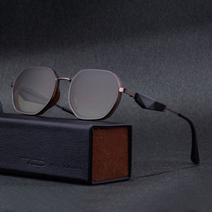 Lunettes <span class=keywords><strong>de</strong></span> soleil KAJILA en gros, mode <span class=keywords><strong>fantaisie</strong></span>, logo personnalisé, monture en métal polygonale, protection UV400, lunettes <span class=keywords><strong>de</strong></span> soleil pour hommes - Product Image 1