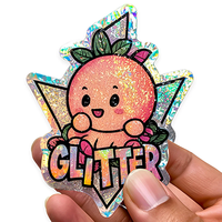 Résistant aux UV étanche arc-en-ciel argent laser hologramme autocollant à paillettes étiquette découpée autocollants holographiques personnalisés logo personnalisé