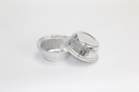 Contenant jetable en aluminium moulé en pulpe, résistant au four, qualité alimentaire, petite portion 150 ml, avec couvercle en PP, pour pudding, gâteau au fromage, animaux de compagnie