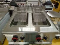 Friteuse automatique à frites françaises de comptoir GF-72A / Friteuse industrielle au GPL / Friteuse à gaz à 2 paniers