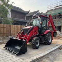 Mesin Pengolah Tanah Mini Backhoe Loader 4 Roda Penggerak Baru Hidrolik Backhoe Loader Excavator Penghias Taman Front Loader Backhoe