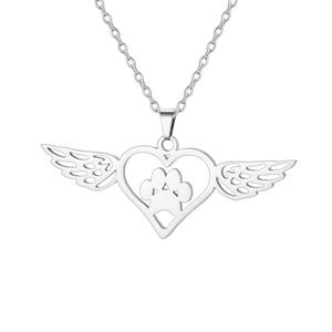 สร้อยคอรูปอุ้งเท้าแมวหัวใจสำหรับผู้หญิงเครื่องประดับสเตนเลสสตีลน่ารักสำหรับสัตว์เลี้ยงที่พันรอบคอของขวัญ - Product Image 6