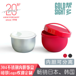 Bangduo Stainless Steel <b>Lunch</b> <b>Box</b> 304 Insulated <b>Microwaveable</b> Round Sealed For Students - Product Image 4