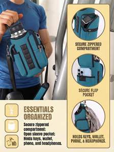 Sac de sport magnétique avec porte-bouteille d'eau, poches pour téléphone et bandoulière, accessoires de sport magnétiques pour hommes et femmes - Product Image 3