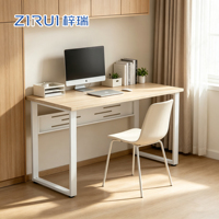 Bureau de travail en métal stable, table d'ordinateur en acier, design simple, bureau à domicile pour ordinateur portable et PC