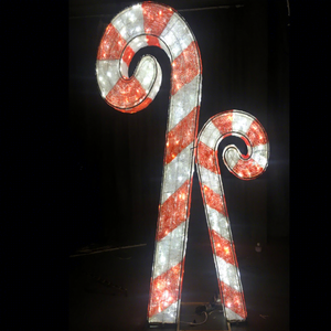 Decoración Luminosa LED de Bastón de Caramelo Rojo y Blanco Grande para Navidad, Festivales Callejeros, Eventos Comerciales y Exhibiciones - Product Image 1