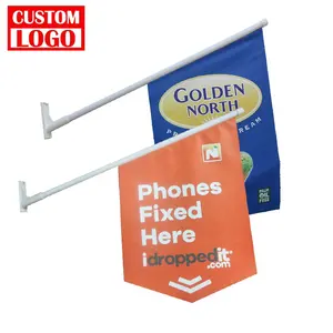 China Supplier Advertising Double Side Printing Plastic Pole Mounted Flag