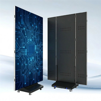 Écran publicitaire LED pliable à trois volets P1.538 avec service frontal, châssis en aluminium moulé sous pression, double face, pour affichage intérieur