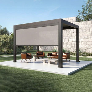 Auvent de terrasse rétractable moderne de 6 m, imperméable, motorisé, télécommande, protection UV, autoportant, résistant à la pluie, au soleil et au vent - Product Image 1