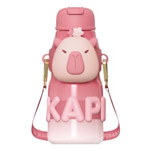 Capybara Adorable taza de agua de acero inoxidable 316 Taza portátil de alto valor Agua caliente con aislamiento térmico para estudiantes Amigable con los niños - Product Image 5