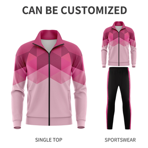 Chất Lượng Cao Biểu Tượng Tùy Chỉnh Bên Sọc Mens Dây Kéo Tracksuit Thăng Hoa Chạy Bộ Phòng Tập Thể Dục Nam Giới Và Phụ Nữ Tracksuit Đào Tạo Thiết Lập Wx25703 - Product Image 4