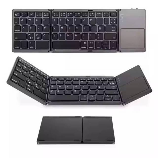 Wholesale Custom Mini Foldable Wireless Keyboard Smart Touch Tripod Three-Foldable Rechargeable Gaming Keyboards Cheap Price