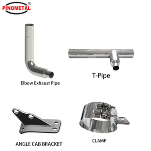 6 pouces <span class=keywords><strong>45</strong></span> degrés en acier inoxydable 304 Turn Out Top Style Kits de pile d'échappement pour Peterbilt Kenworth - Product Image 5