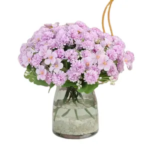 Ramo de flores de crisantemo Begonia para decoración del hogar, flores artificiales de seda para fiesta y vacaciones
