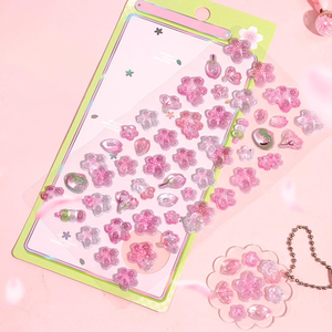 สติกเกอร์ 3 มิติ ลายดอกซากุระสีชมพู สไตล์การ์ตูนน่ารัก นูนลายดอกไม้ กันน้ำ สำหรับตกแต่งสมุดภาพ - Product Image 6