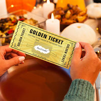 Ensemble d'enveloppes à impression personnalisée Cadeau surprise Révélation Billet d'or pour le tirage au sort de bons de cinéma alimentaire