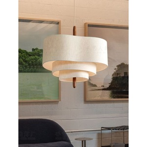 Lustre en tissu de style japonais, design rond, E27, lampe suspendue LED pour salon, chambre à coucher, 40, 50, 60, 80 cm - Product Image 1