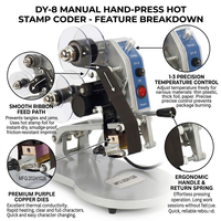 Máquina de Impresión de Fechas de Caducidad DY-8, Codificador Manual de Cinta de Estampado en Caliente, Impresora de Transferencia Térmica para Sello de Bolsas