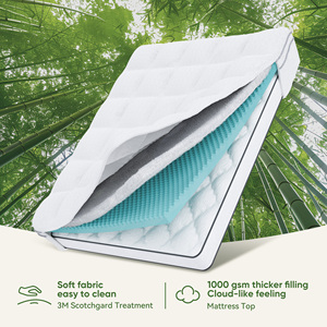 Surmatelas en mousse, douceur moyenne, respirant, rafraîchissant, housse en tissu durable en polyester, design minimaliste, pour chambre à coucher - Product Image 4