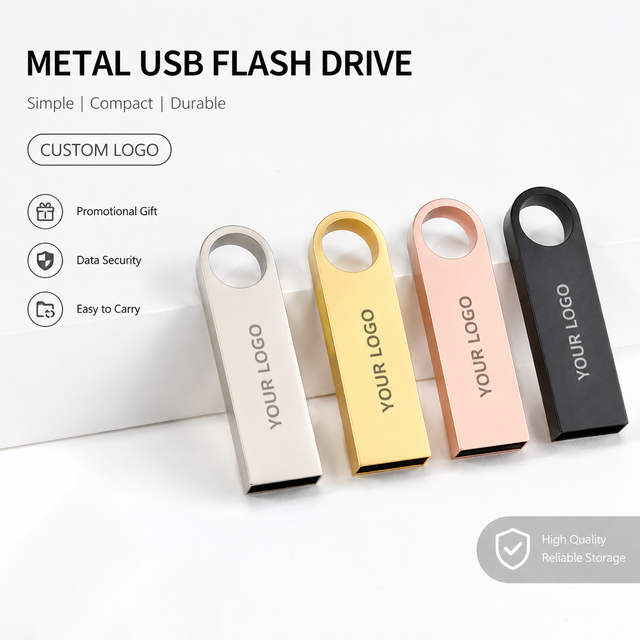Metal USB Flash Drive Custom Logo Keychain Memory Stick Silver Gold Rose Gold Black Bulk Wholesale Gift