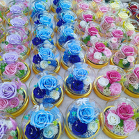 Vente en gros d'usine : Boîte en verre avec rose éternelle colorée, décoration d'intérieur, cadeau pour la fête des mères, la Saint-Valentin, Noël