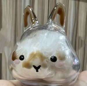 Boîte de rangement transparente en forme de lapin mignon pour poils, pendentif porte-clés, souvenirs de sac à dos, capsule de conservation de poils d'animaux - Product Image 6