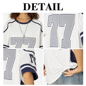 Camisetas KingSen de Alta Calidad, Unisex, Extra Grandes, con Números Impresos Personalizados, de Poliéster/Algodón, a Rayas, Estilo Urbano, para Hombre y Mujer - Product Image 6