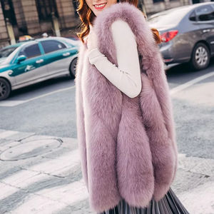 Usine en gros 100% réel <span class=keywords><strong>gilet</strong></span> en fourrure de renard <span class=keywords><strong>mi</strong></span>-<span class=keywords><strong>long</strong></span> élégant <span class=keywords><strong>gilet</strong></span> en fourrure pour <span class=keywords><strong>femme</strong></span> - Product Image 2