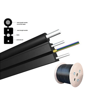 Câble <span class=keywords><strong>de</strong></span> descente en <span class=keywords><strong>fibre</strong></span> optique industriel Geteknet FTTH monomode extérieur 1000m 2km 2 cœurs 3 acier - Product Image 6
