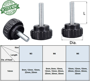 <span class=keywords><strong>Tornillo</strong></span> de ala de pulgar, perilla de cámara azul, tornillos de plástico, cabeza en T, 6, 32 - Product Image 2