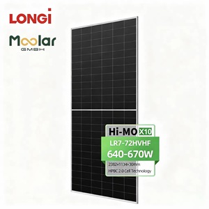Panneaux solaires monocristallins bifaciaux à double vitrage Longi Hi-Mo X10 Scientist LR7-72HVD 640~665M pour usage domestique et commercial 655W - Product Image 1