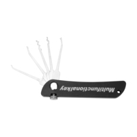 HUANYU Kit de crochetage à crochet unique essentiel en acier inoxydable pour machine à tailler les clés, outil de serrurier gravé au laser blanc/noir