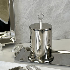 Manijas de bandeja de servicio de Metal de lujo a cuadros plateados de acero inoxidable para fiesta decoración del hogar restaurante Hotel platos - Product Image 5