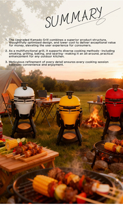 Parrilla Kamado Premium Auplex de 27 Pulgadas, <span class=keywords><strong>Asador</strong></span> de Cerámica para Barbacoa, de Alta Gama, para Exteriores, Camping, Jardín, Ahumador - Product Image 4