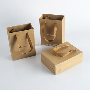 Sacs en papier kraft brun de luxe modernes de haute qualité, solides, 16x8x22cm, pour emballage de bijoux, sacs de shopping, sacs cadeaux pour magasins de détail - Product Image 1