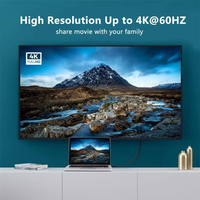 Cable Adaptador Convertidor USB HDTV Macho a DisplayPort Hembra 4k 60hz, HD a DP 4k con Alimentación USB para PC, Laptop, Proyector HD