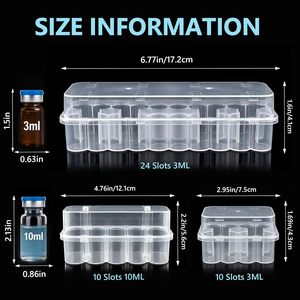Wholesale 3ml 10ml 2 Vials Slots Holder <b>Plastic</b> Vial Storage <b>Box</b> for Peptide Lyophilized Powder Portable Packaging Case - Product Image 2