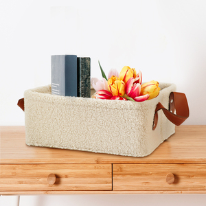 Panier de rangement en velours Teddy Cube organisateur de <span class=keywords><strong>table</strong></span> <span class=keywords><strong>à</strong></span> <span class=keywords><strong>langer</strong></span> pour serviettes de placard, poubelle de pépinière pour bébé, paniers-cadeaux - Product Image 6