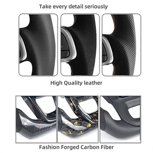 Volant Modifié en Fibre de Carbone Forgé Accessoires de Voiture pour Volkswagen VW <span class=keywords><strong>Golf</strong></span> MK6 GTI R Scirocco R Line - Product Image 4